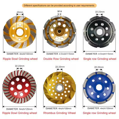 4 cali diamentowe tarcze szlifujące koło dyskowe do szlifu dressing w M14 lub 5/8 "-11 nici