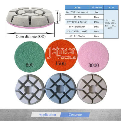 50 grit 3 "granitowe diamentowe tarcze szlifierskie do betonu usuwające zarysowania