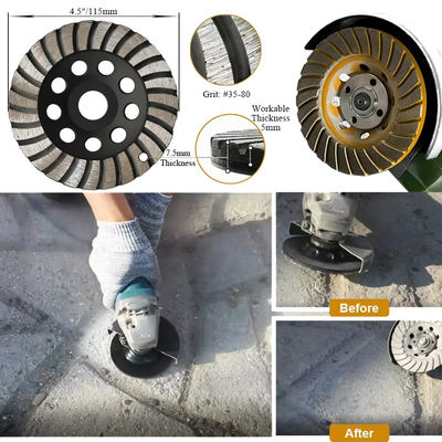 Turbo Betonowa ściernica do kamienia / twardego granitu / twardego cegła Diamentowe narzędzia do szlifowania