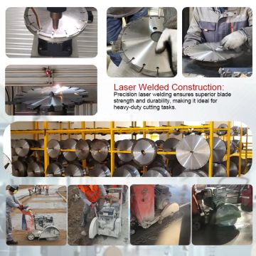 Brzeszczoty diamentowe Turbo 180 mm do szybkiego cięcia betonu zbrojonego