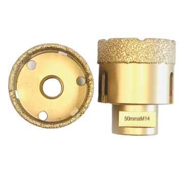 4 szt.M14 50mm lutowane próżniowo narzędzia diamentowe wiertło Minimalne odpryski
