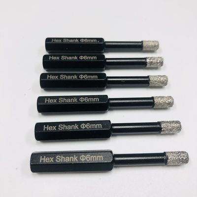 Płytka z piłą z dziurą 6 mm Hex Shank Diamond Core Drill Bits For Porcelain